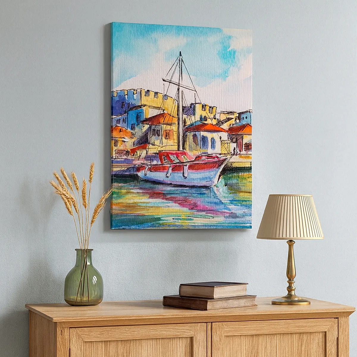 Lærredstryk - Billede på lærred - Regnbue eftermiddag - 50x70 cm