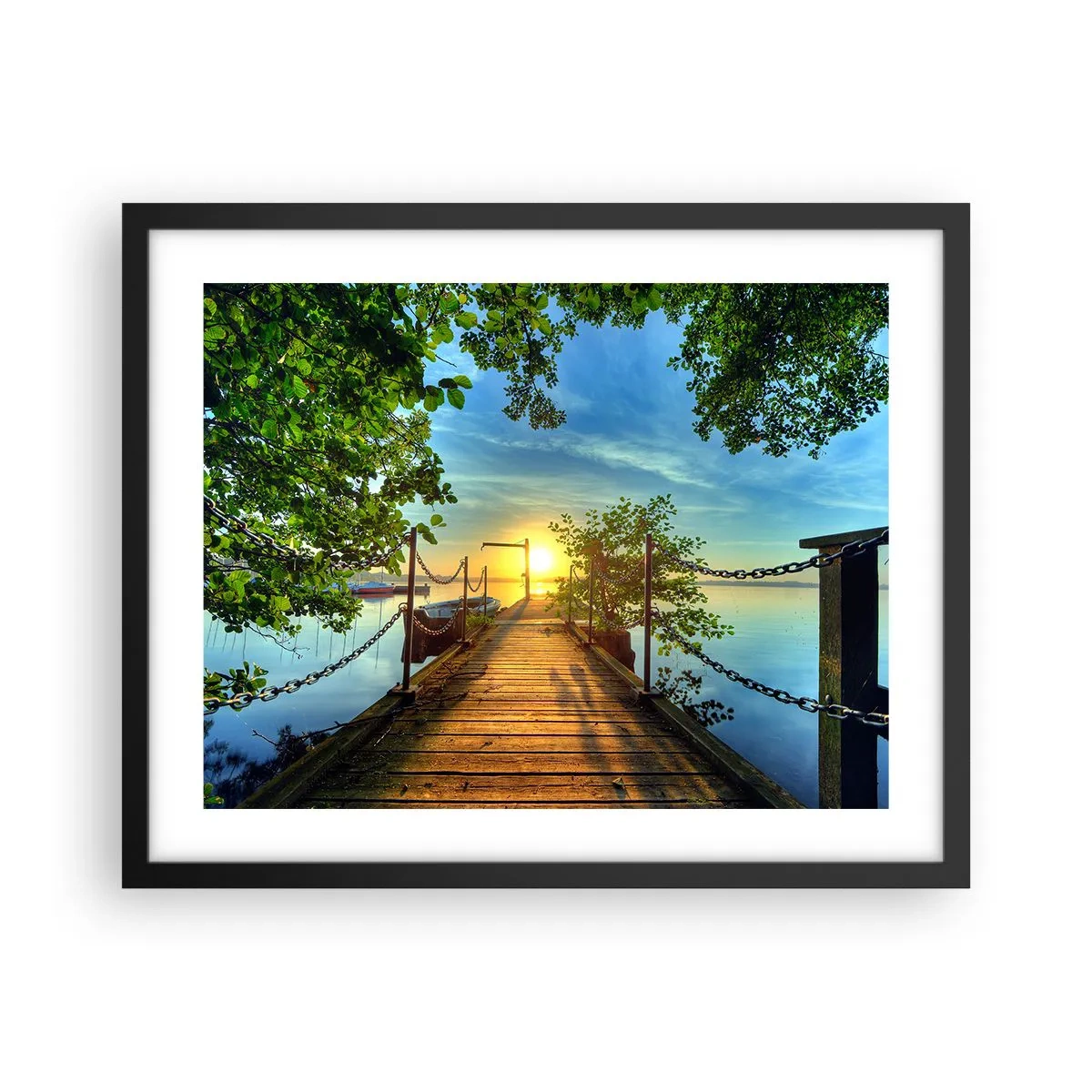 Plakat i sort ramme - Mod vest ved vandet - 50x40 cm