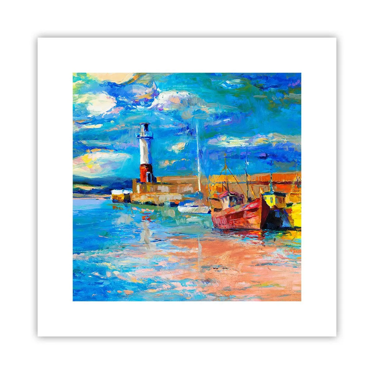 Plakat - Eftermiddag i regnbuebugten - 30x30 cm