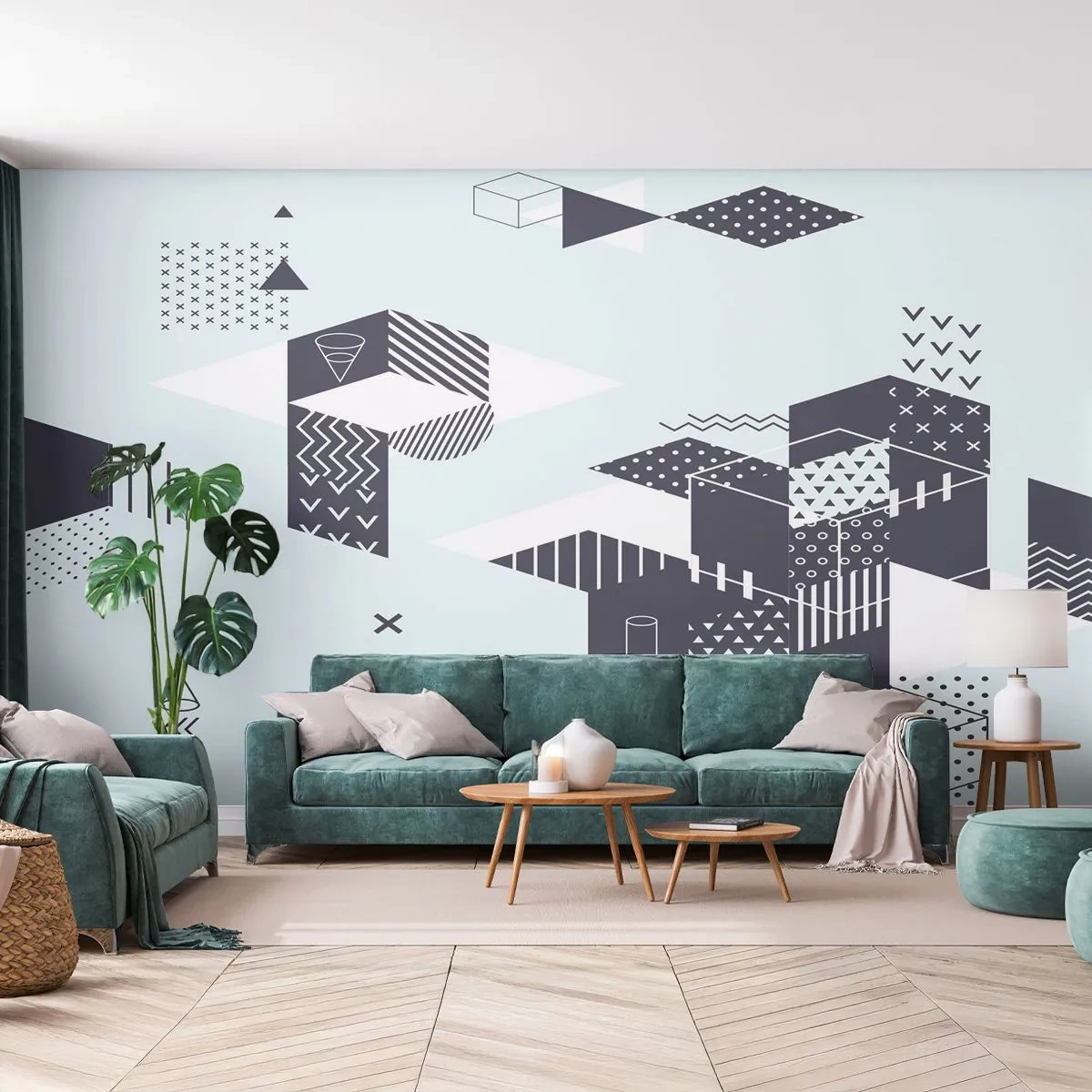 Fototapet Premium Canvas - I matematikkens sjæl - Abstraktion, Stykke, Moderne mønster - 100x70 cm