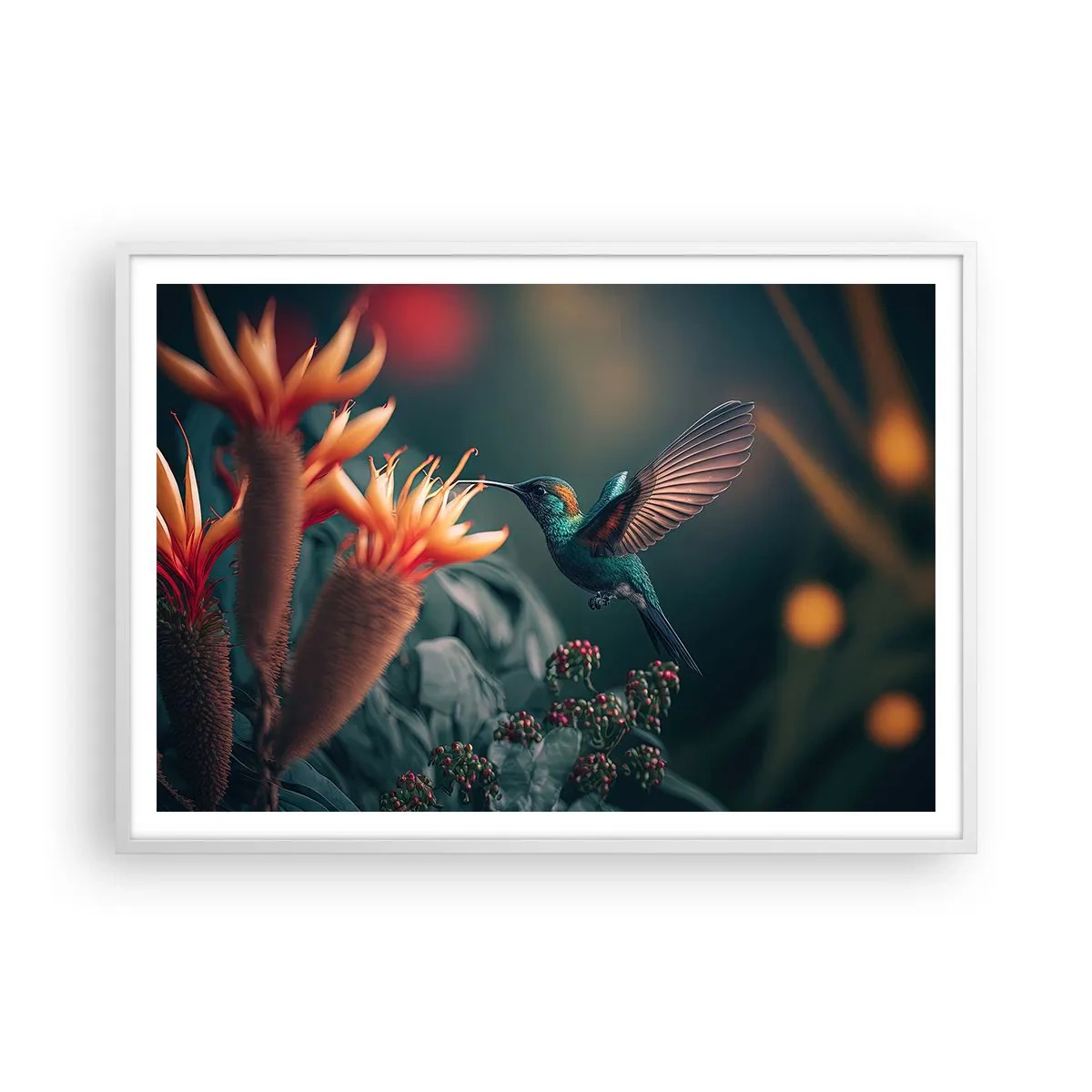 Plakat i hvid ramme - Et virkelig farverigt liv - 100x70 cm