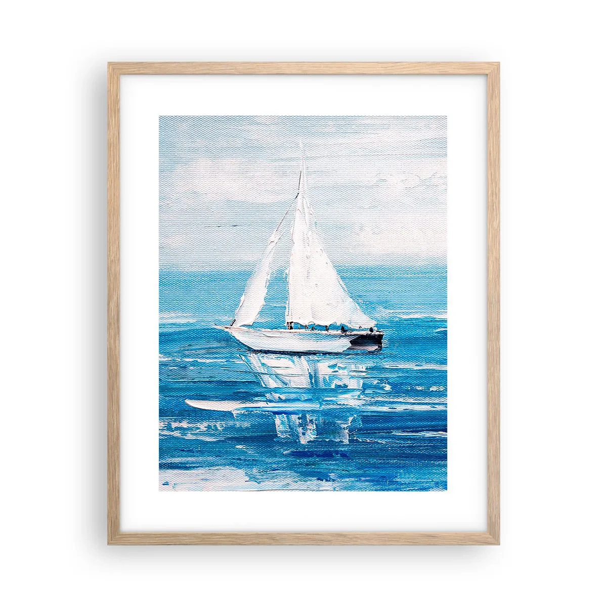 Plakat i ramme af lyst egetræ - Med en ven ved din side - 40x50 cm