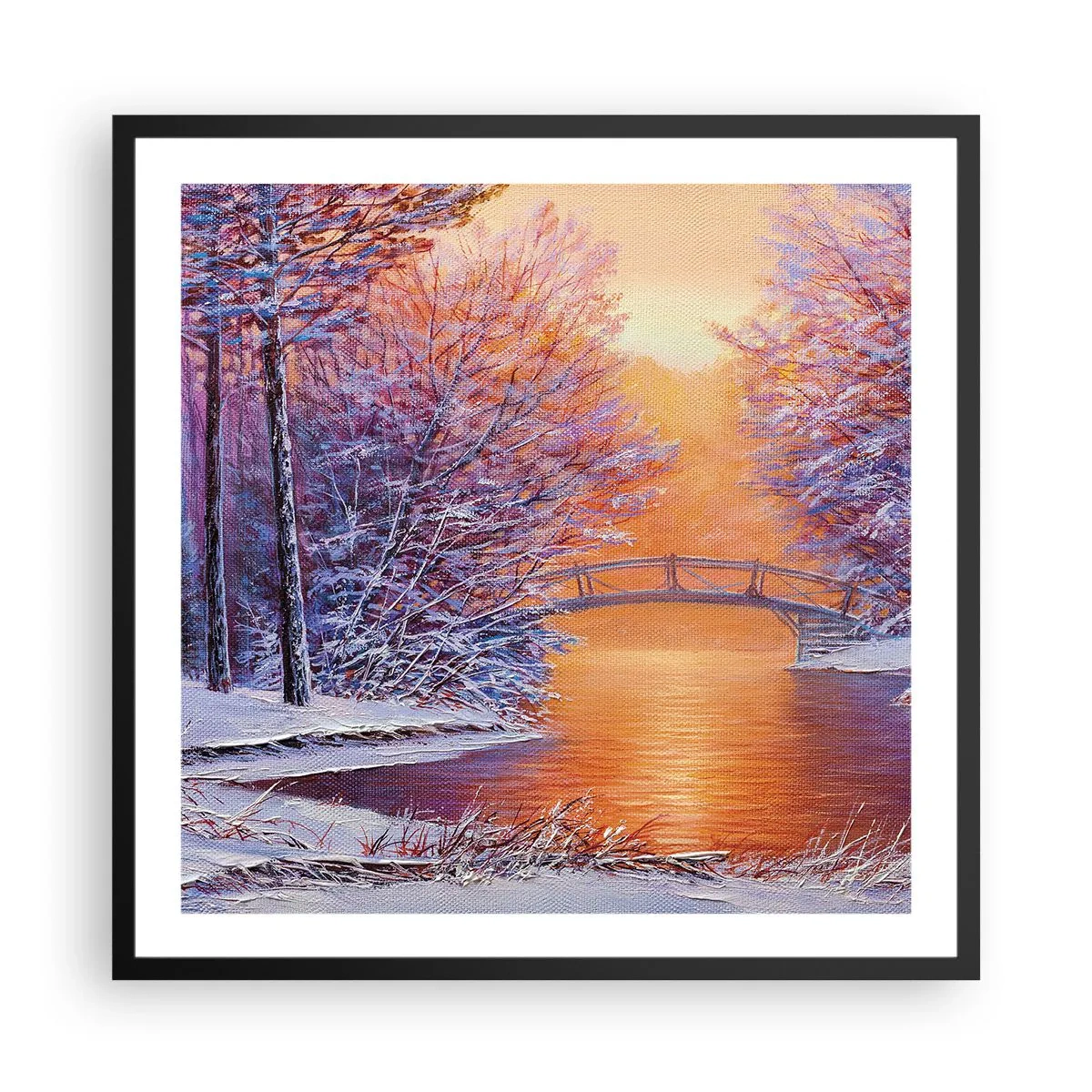 Plakat i sort ramme - Lad os mødes her - 60x60 cm