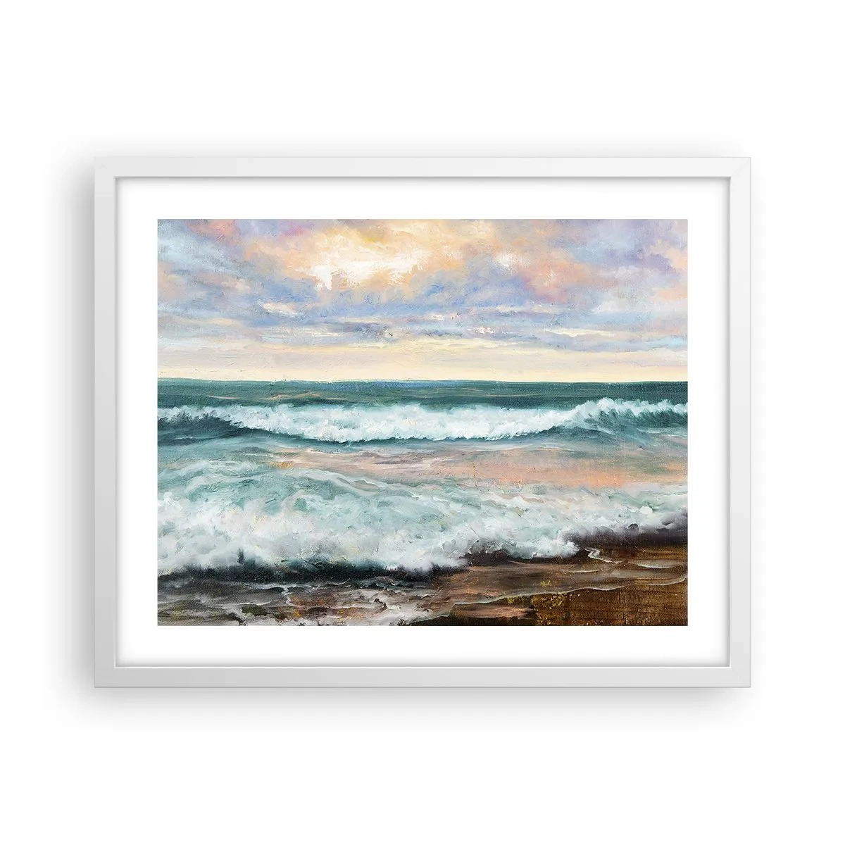 Plakat i hvid ramme - Her vil du glatte din sjæl - 50x40 cm