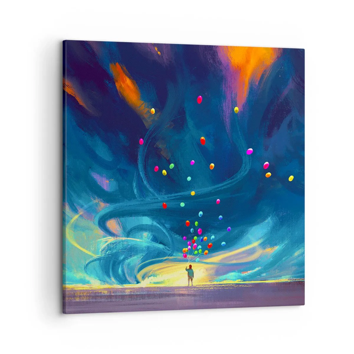 Lærredstryk - Billede på lærred - På en blå vind - 50x50 cm