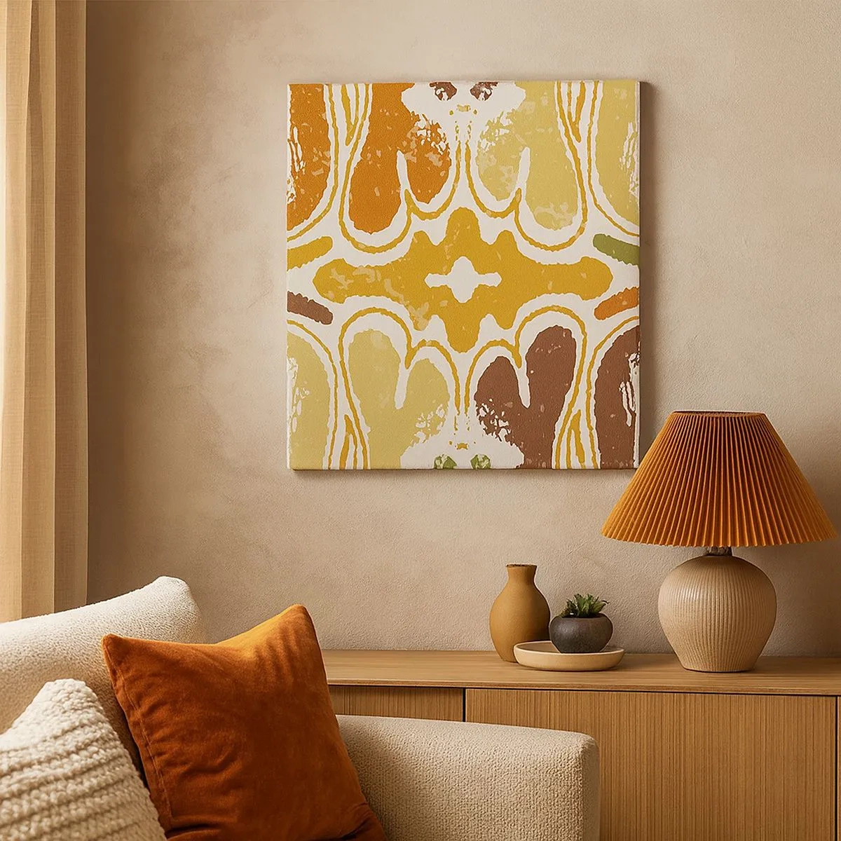 Lærredstryk - Billede på lærred - Sentimental abstraktion - 30x30 cm