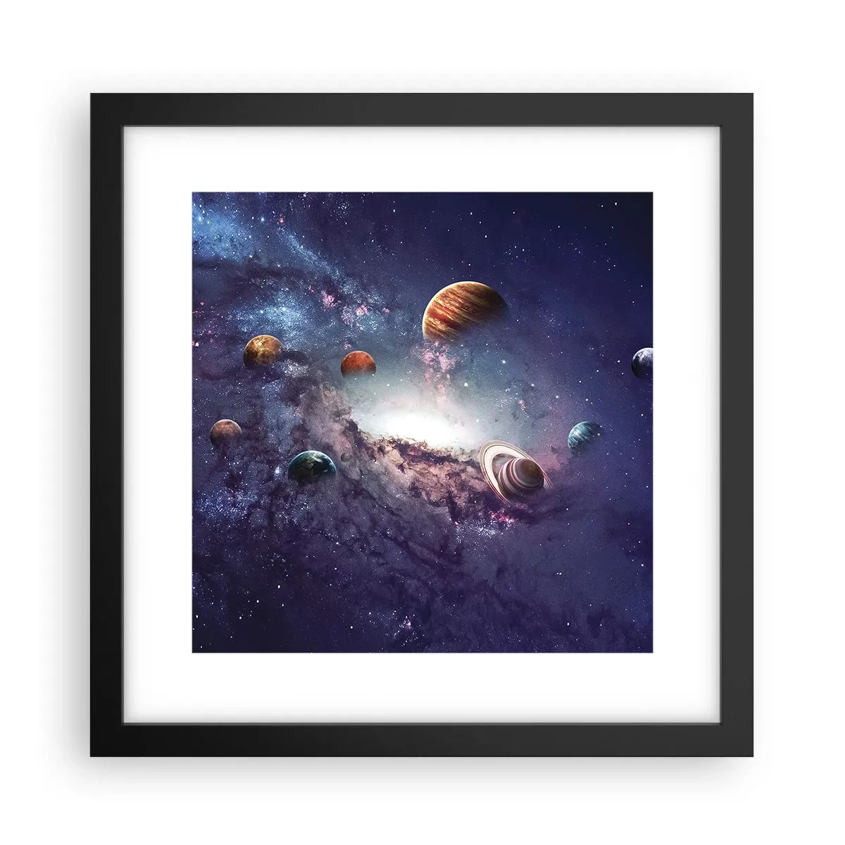 Plakat i sort ramme - Systemet med soldans - 30x30 cm