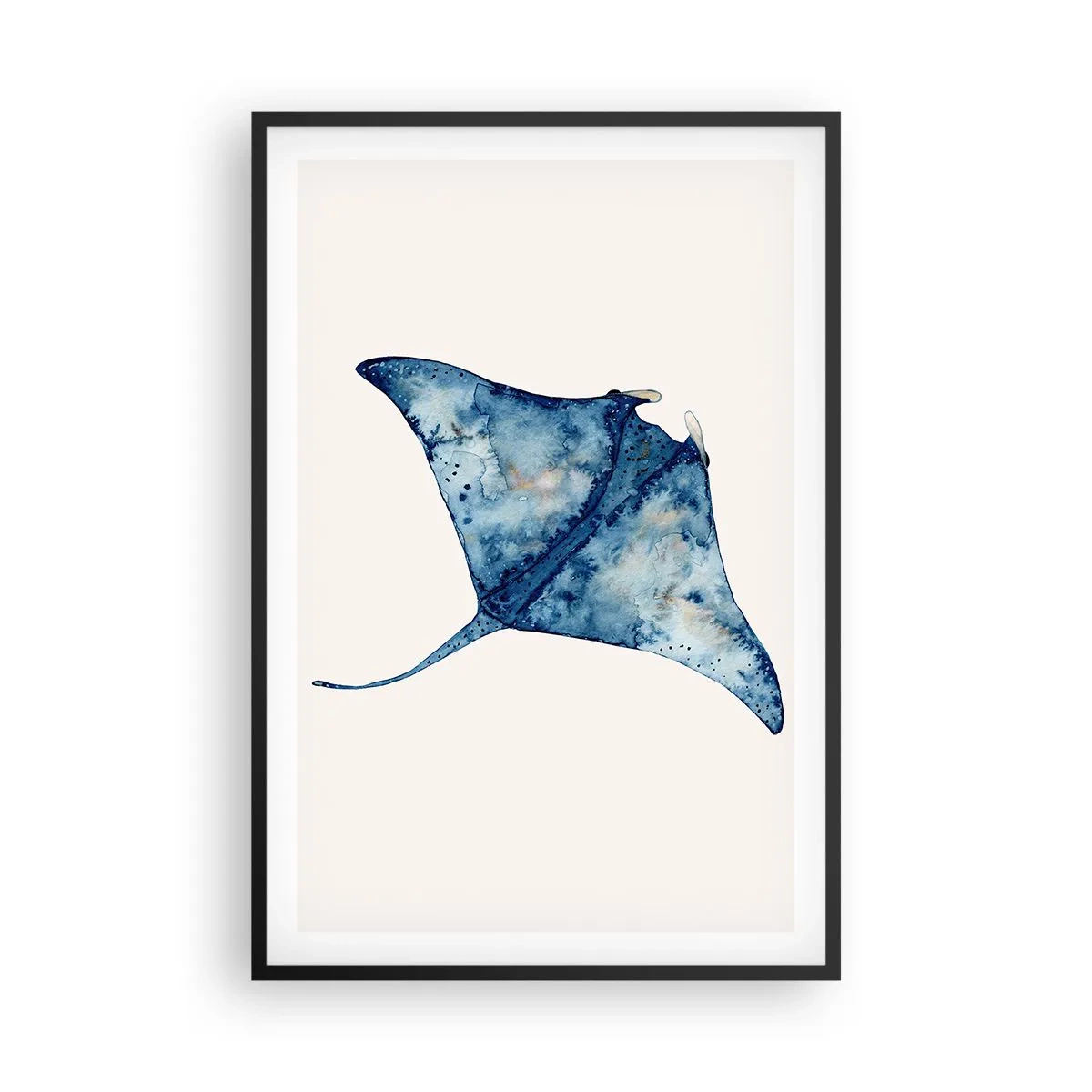 Plakat i sort ramme - Liv i blåt - 61x91 cm