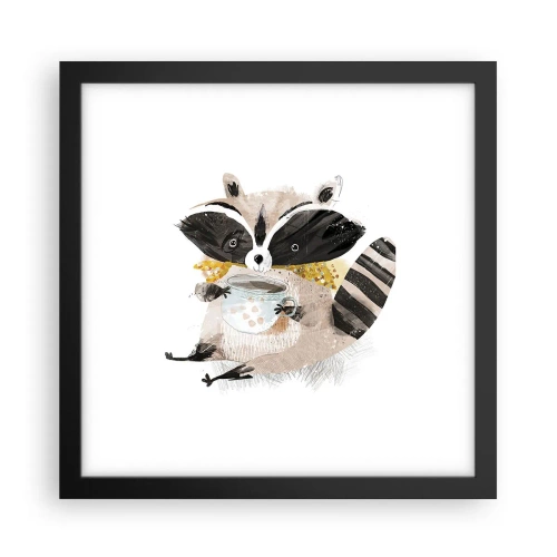 Plakat i sort ramme - Min ven vaskebjørnen - 30x30 cm