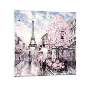 Billede på glas - Hvis du bliver forelsket, er det kun i... - 70x70 cm