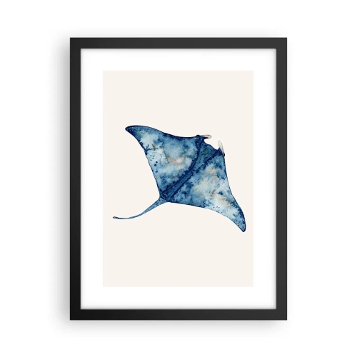 Plakat i sort ramme - Liv i blåt - 30x40 cm