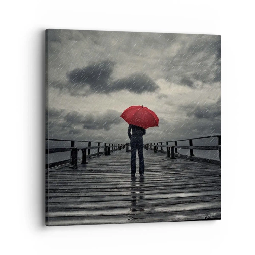 Lærredstryk - Billede på lærred - Det er ingenting, hvis det regner - 40x40 cm