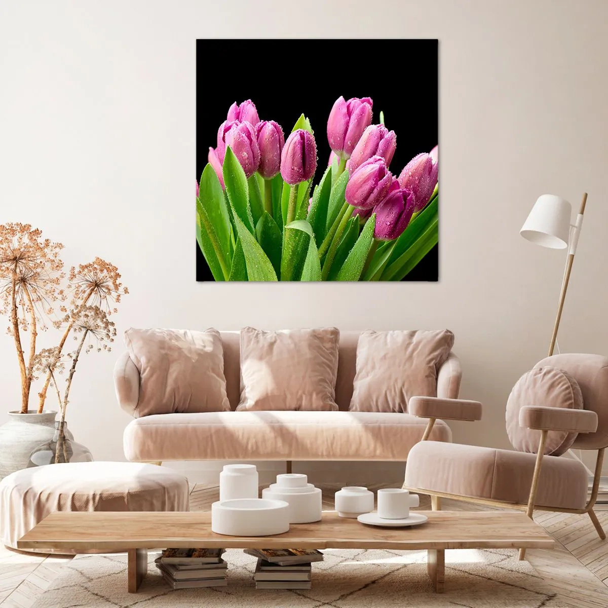 Lærredstryk - Billede på lærred - Forårets lilla glæde - 30x30 cm