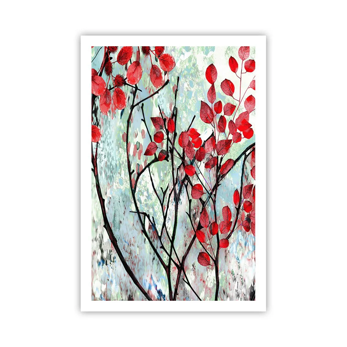 Plakat - Træ i skarlagenrødt - 61x91 cm