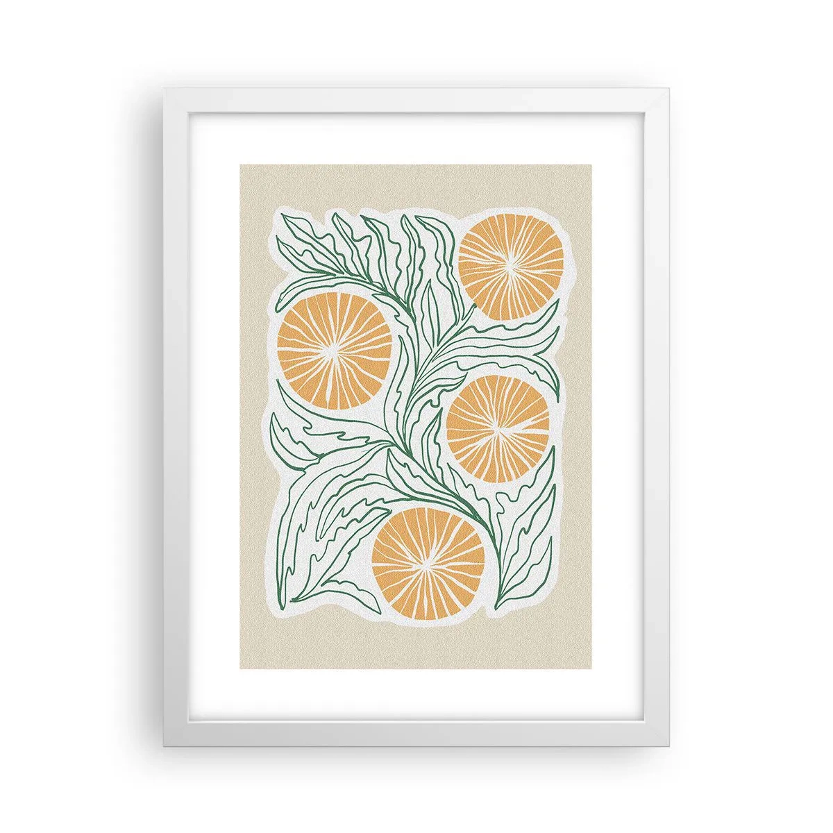 Plakat i hvid ramme - Etnisk med et strejf af abstraktion - 30x40 cm