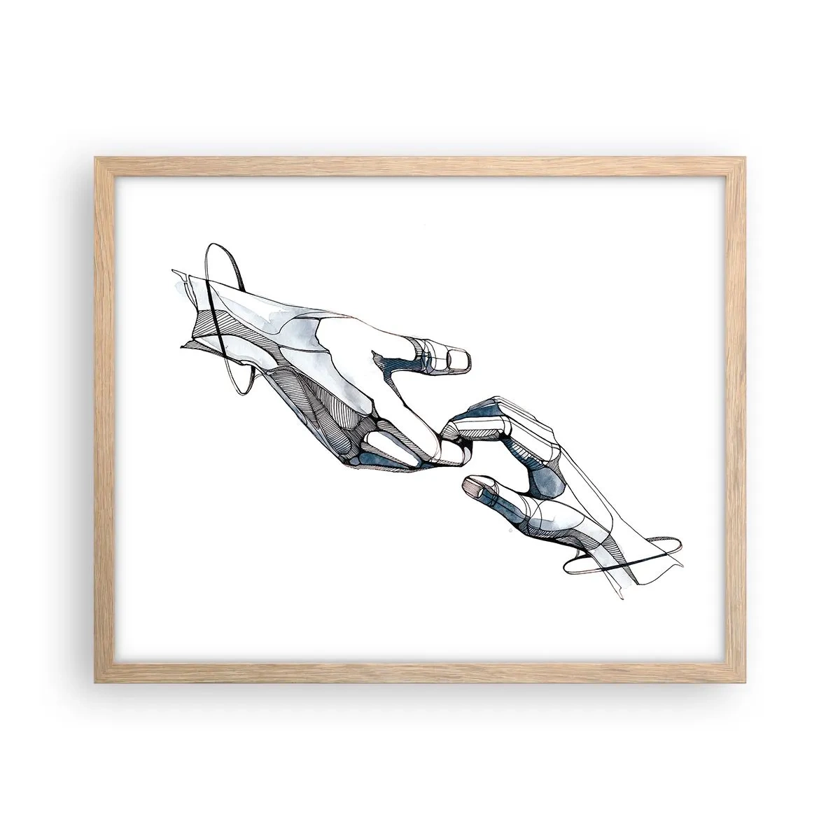 Plakat i ramme af lyst egetræ - En god gestus - 50x40 cm