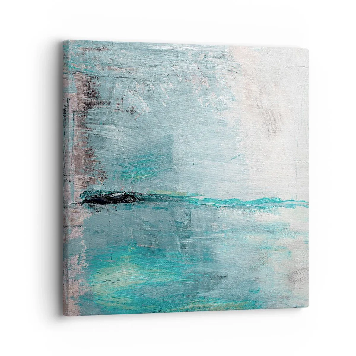 Lærredstryk - Billede på lærred - Horisontalt med blå farve - 30x30 cm