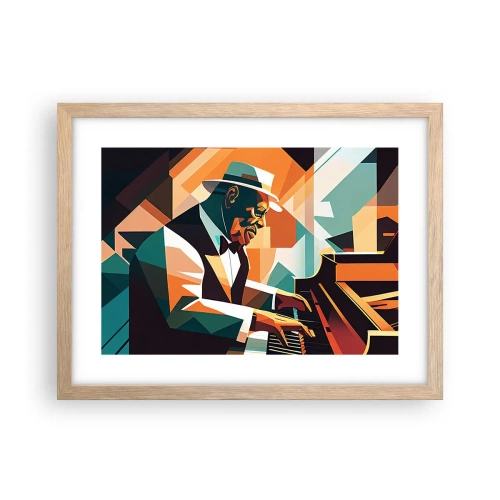 Plakat i ramme af lyst egetræ - Alt det jazz - 40x30 cm