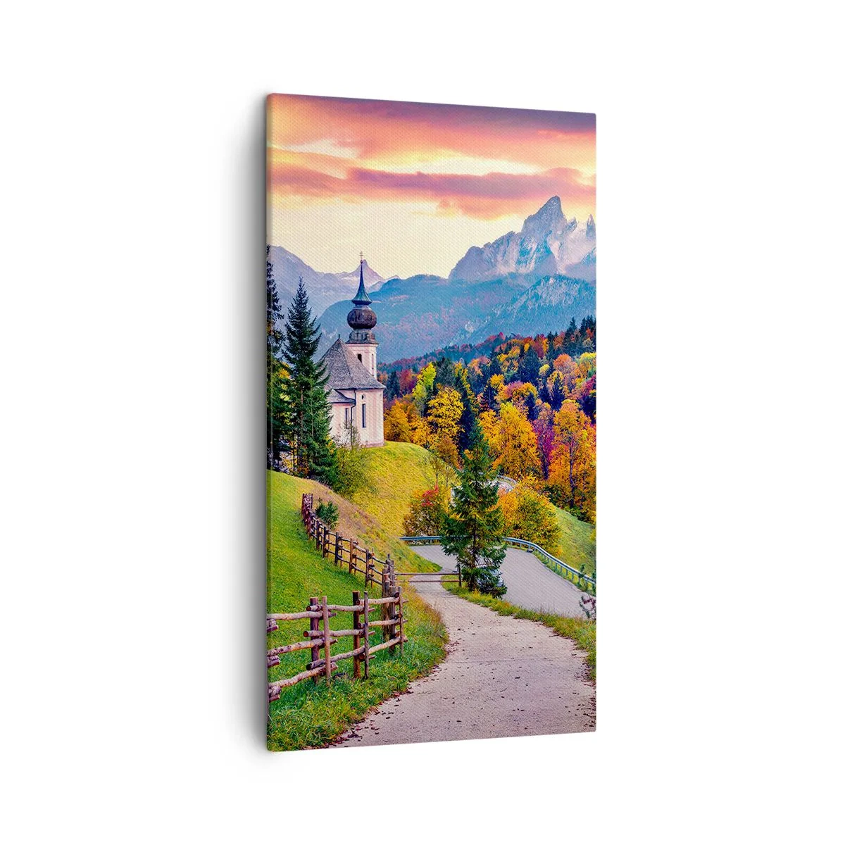 Lærredstryk - Billede på lærred - Landskab som maleri - 45x80 cm