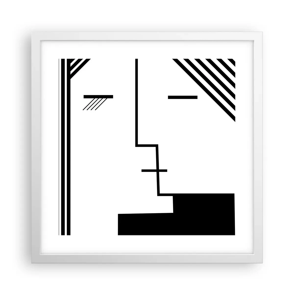 Plakat i hvid ramme - Bare et kys - 40x40 cm