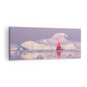 Lærredstryk - Billede på lærred - Sejlets varme, isens kulde - 100x40 cm