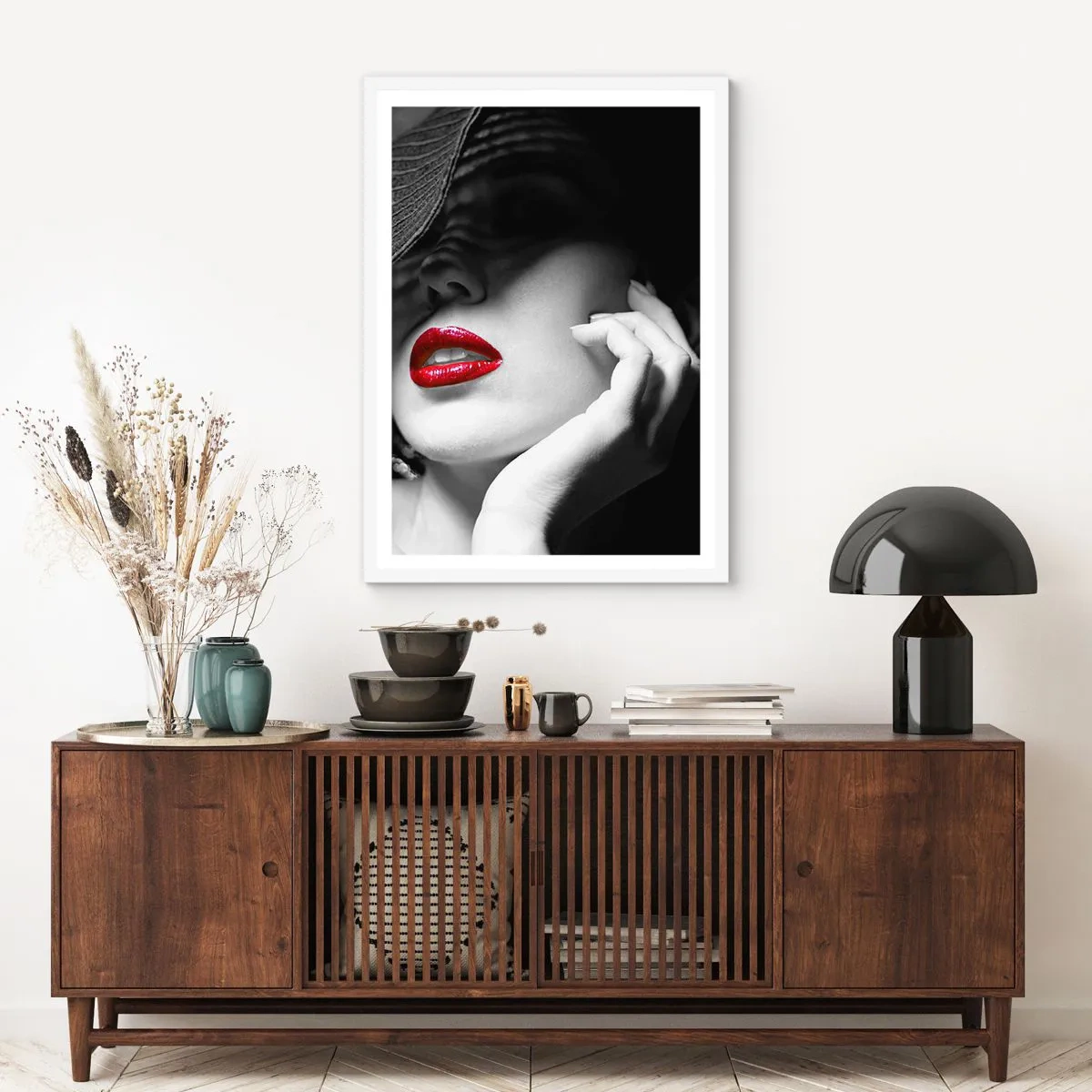 Plakat i hvid ramme - Studie i skarlagenrødt - 30x40 cm