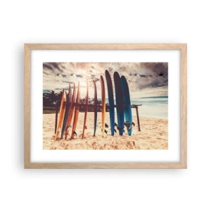 Plakat i ramme af lyst egetræ - Godnat, indtil i morgen - 40x30 cm