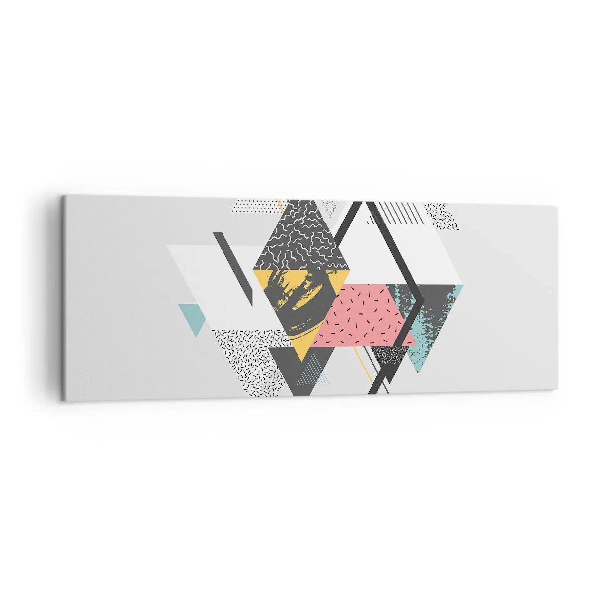 Lærredstryk - Billede på lærred - Variation af trekanter og rhomber - 140x50 cm
