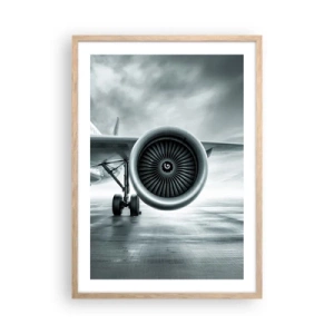 Plakat i ramme af lyst egetræ - Der er kraft! - 50x70 cm