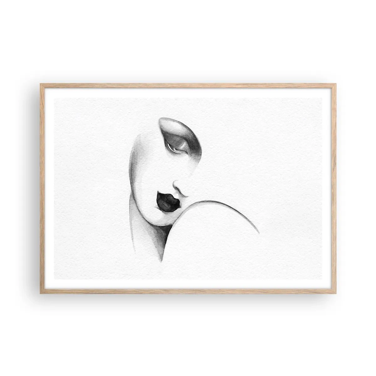 Plakat i ramme af lyst egetræ - I Lempickas stil - 100x70 cm