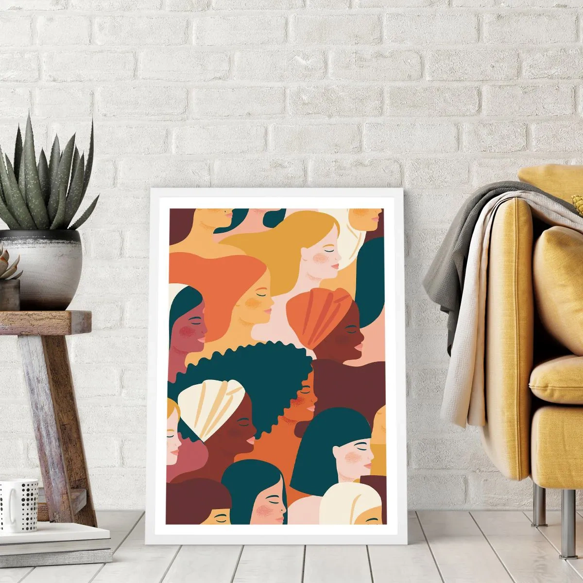 Plakat i hvid ramme - Kun kvindelighed - 40x50 cm