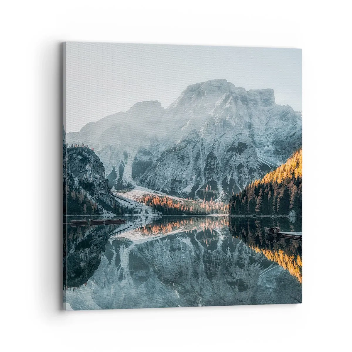 Lærredstryk - Billede på lærred - Spejllandskab - 70x70 cm