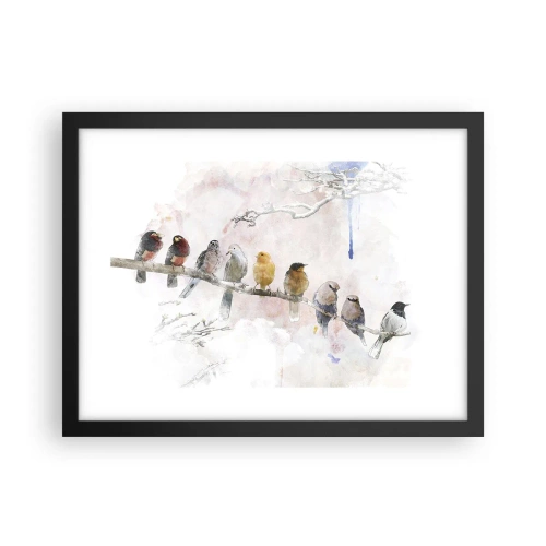 Plakat i sort ramme - Møde med vinger - 40x30 cm