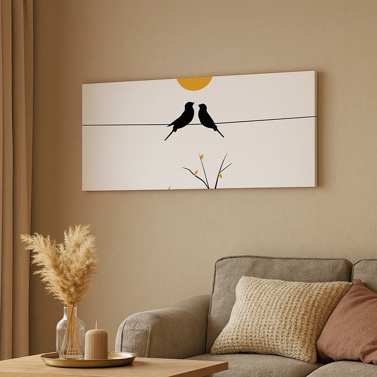 Lærredstryk - Billede på lærred - Nattergal - 30x30 cm