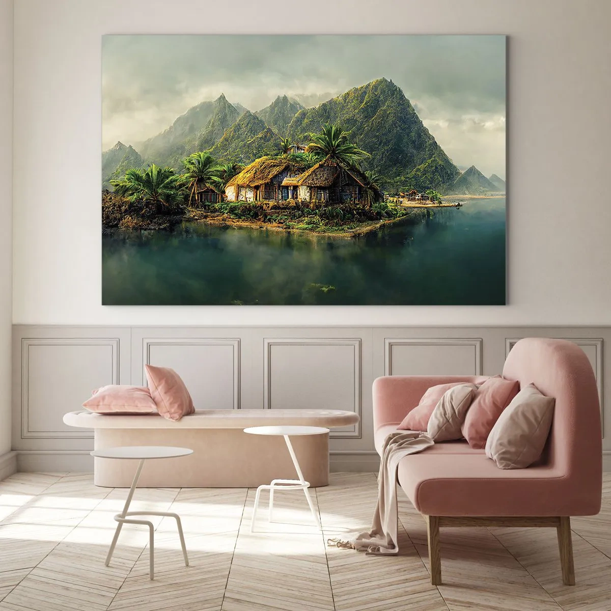 Billede på glas - Tropisk paradis - 120x80 cm