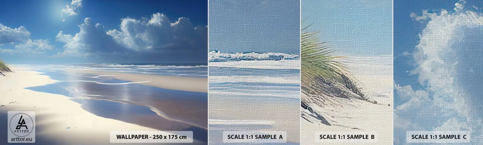 Prøve Fototapet Premium Canvas - Ferie i paradis - Strand, Ocean, Helligdage - 100x30 cm