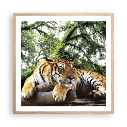 Plakat i ramme af lyst egetræ - Med venlig hilsen - 60x60 cm