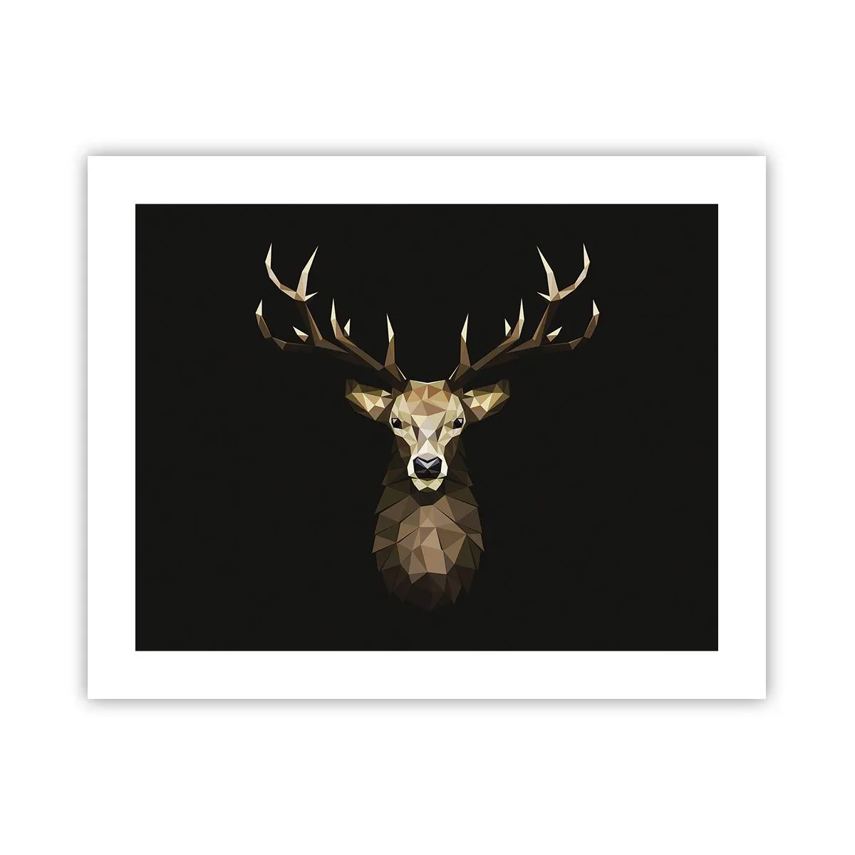 Plakat - Kubistisk hjort - 50x40 cm