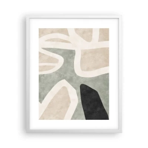 Plakat i hvid ramme - Komposition med et sort tema - 40x50 cm