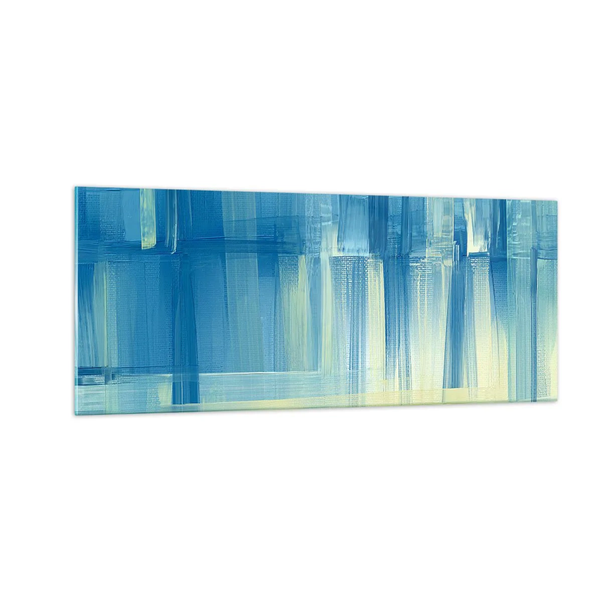 Billede på glas - Komposition i turkis - 100x40 cm