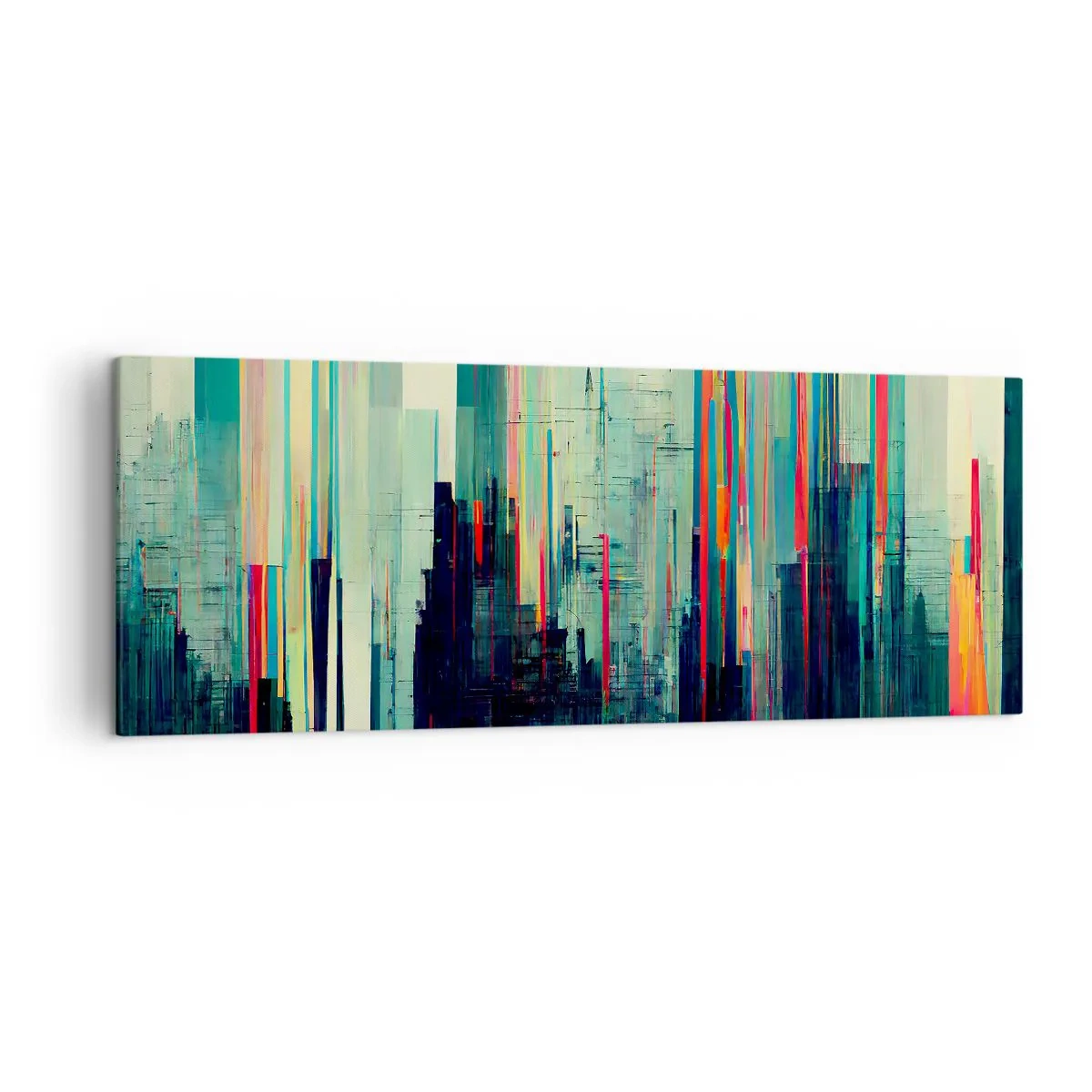 Lærredstryk - Billede på lærred - Futuristisk by - 140x50 cm