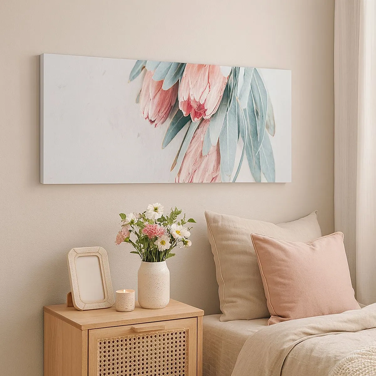 Lærredstryk - Billede på lærred - Skammer sig over deres egen skønhed - 100x40 cm