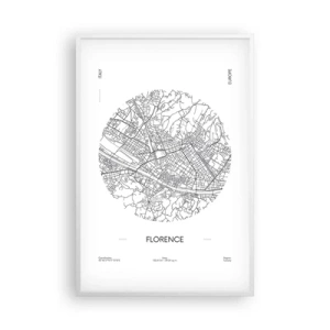 Plakat i hvid ramme - Anatomi af Firenze - 61x91 cm