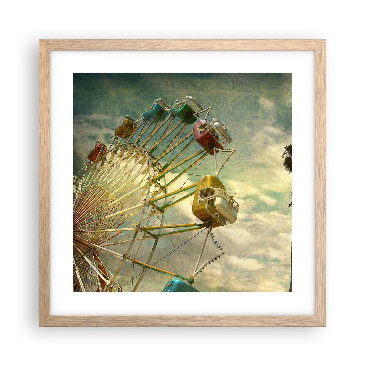 Plakat i ramme af lyst egetræ - Vil være, vil være sjov.... - 40x40 cm