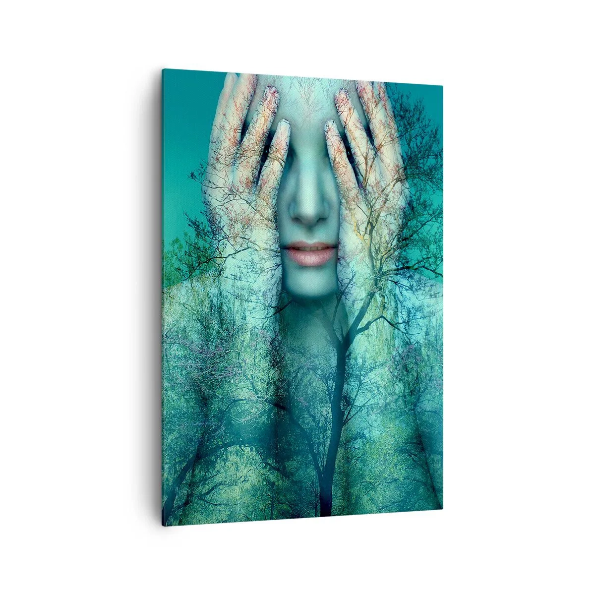 Lærredstryk - Billede på lærred - Nedsænket i blåt - 70x100 cm