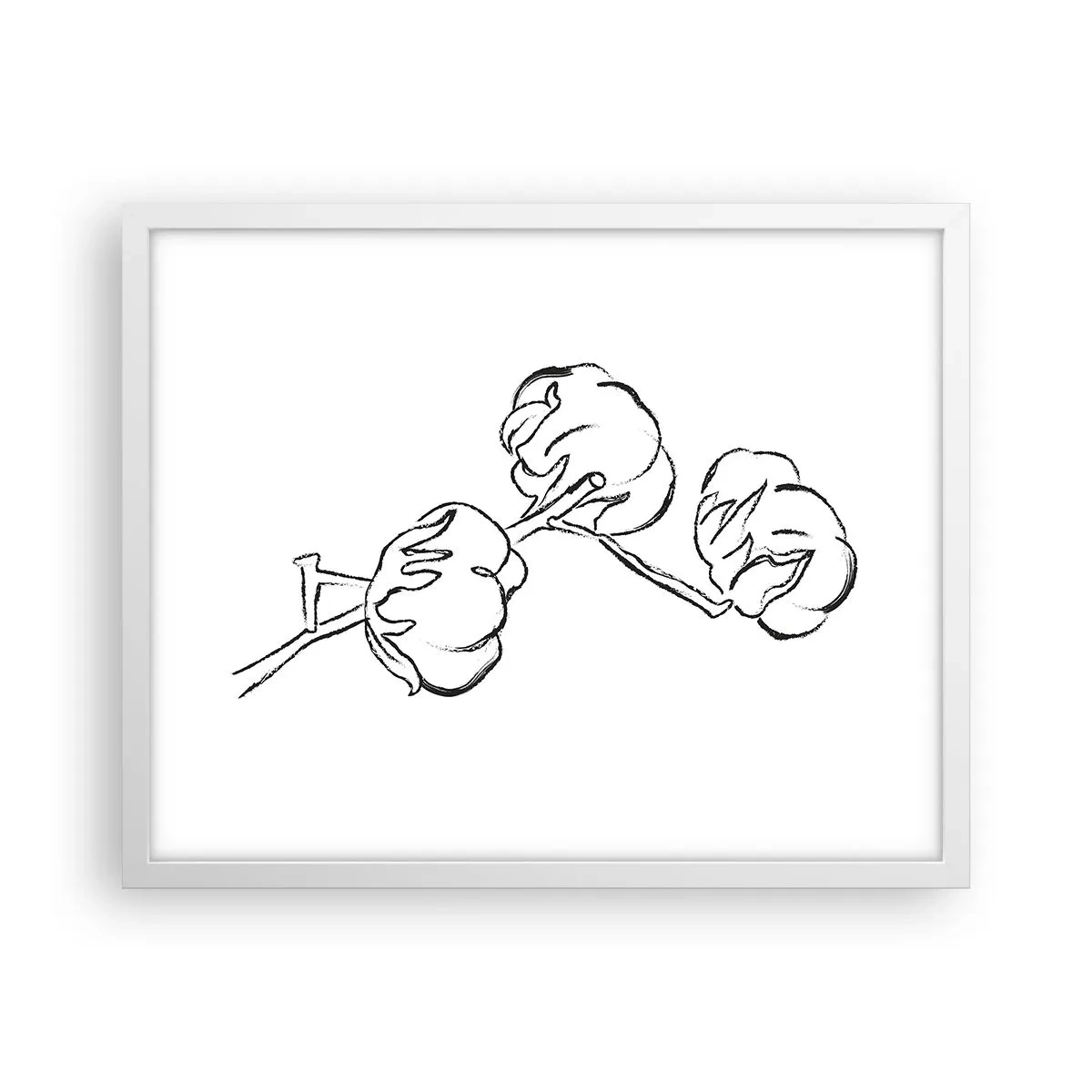 Plakat i hvid ramme - Bomuld ned - 50x40 cm
