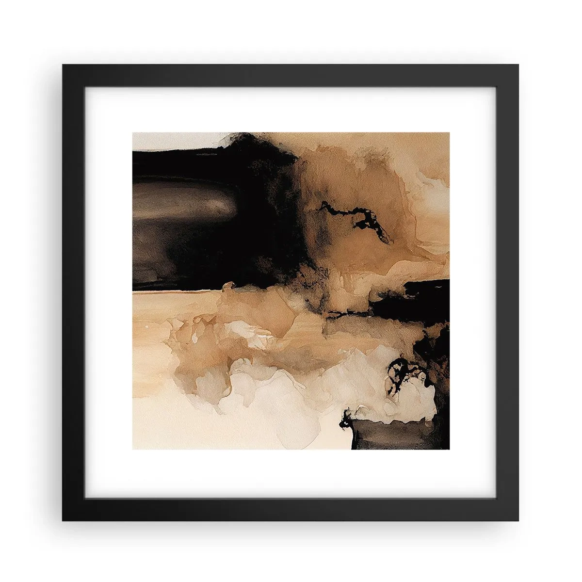 Plakat i sort ramme - En spændende abstraktion - 30x30 cm