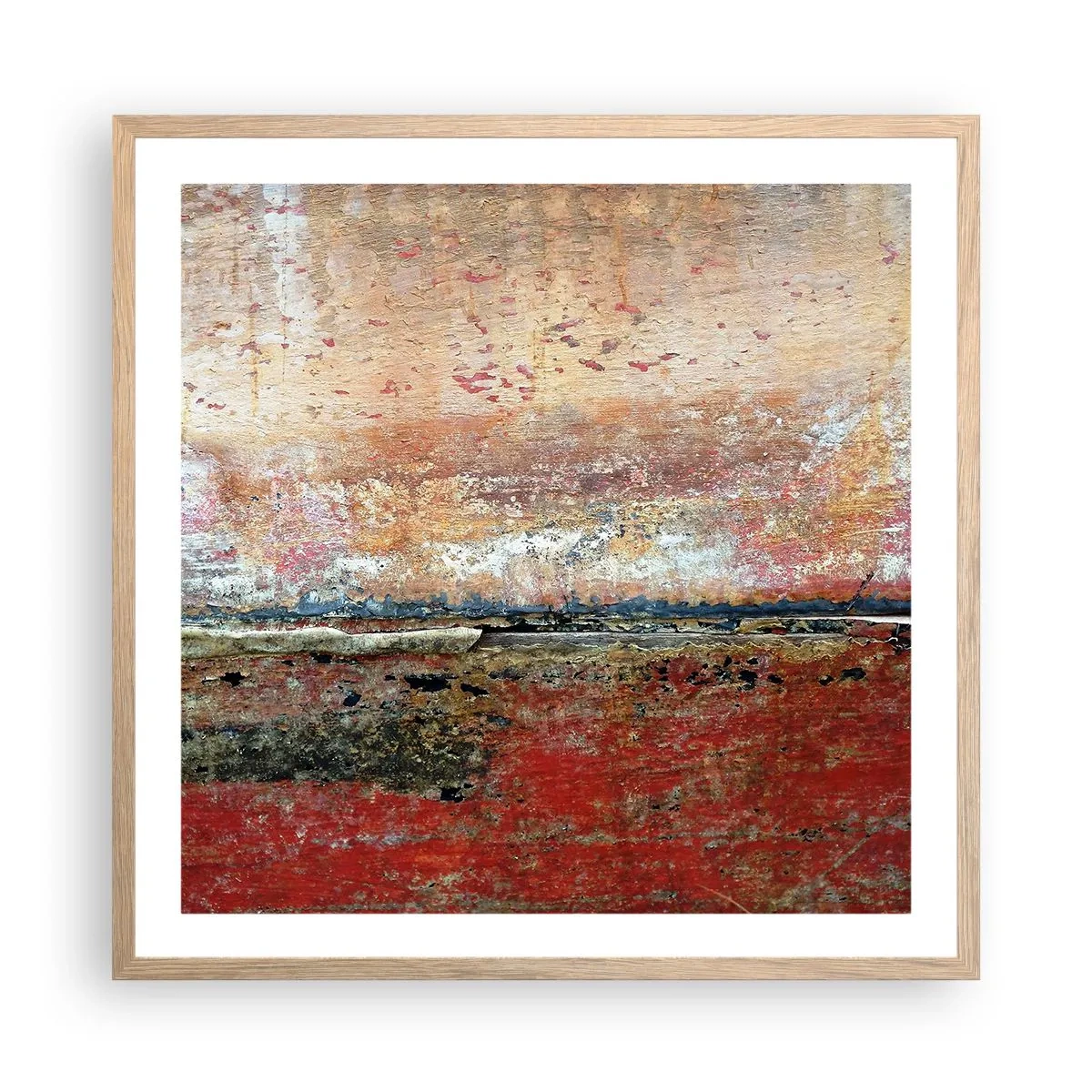 Plakat i ramme af lyst egetræ - Måske er det havet - 60x60 cm