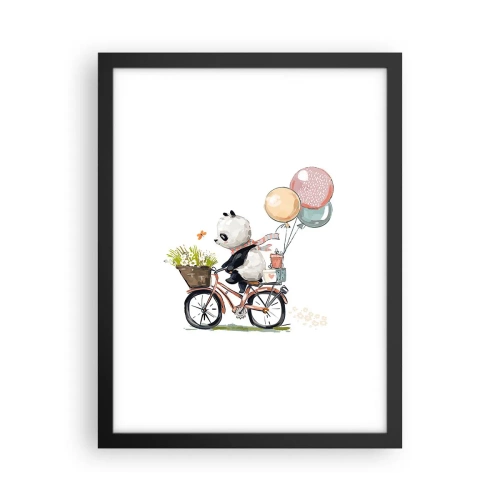 Plakat i sort ramme - Glædelig dag - 30x40 cm