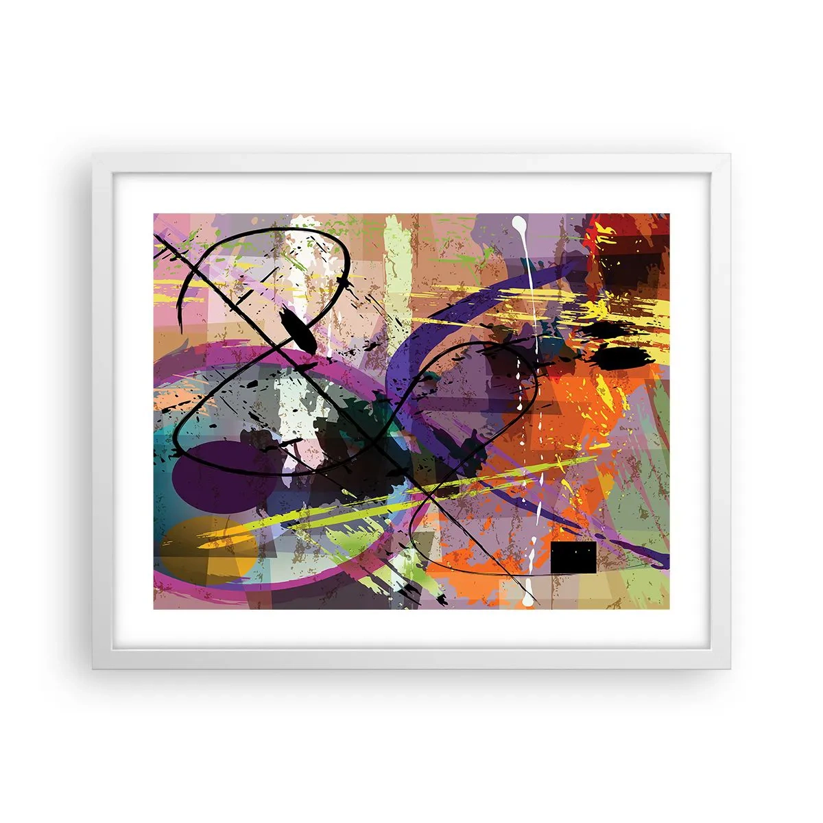 Plakat i hvid ramme - Kan være lige eller rundt - 50x40 cm